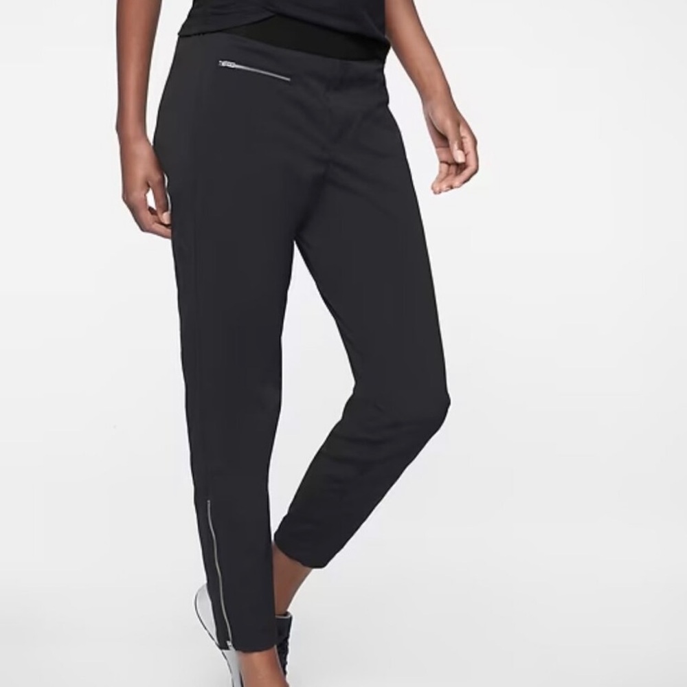Athleta Slim Ankle Pants Black Size 2 Mod Trekkie Athleisure Activewear